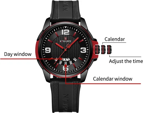Vista 5 de NAVIFORCE Reloj impermeable para hombres, mujeres, niños y niñas, analógico, militar, deportivo, unisex, correa de silicona
