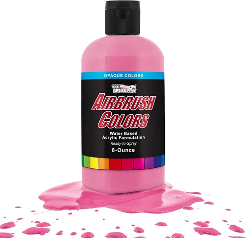 Vista 27 de U.S. Art Supply Pintura acrílica opaca para aerógrafo color azul aguamarina, botella de 1 onza, colores a base de agua no tóxicos de grado