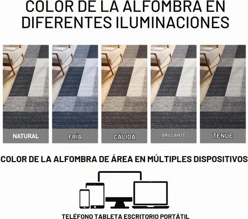 Vista 6 de Rugshop Modern Boxes - Alfombra antideslizante para sala de estar y dormitorio, color gris, 20 x 30 pulgadas