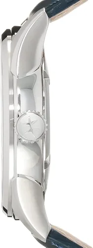 Vista 2 de Hamilton Jazzmaster - Funda de corazón abierto de 1654in esfera plateada correa de cuero azul modelo H32705651 Plateado Reloj automático
