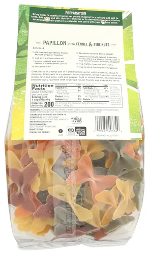 Vista 2 de Whole Foods Market, Pasta orgánica, papillon con raíces y verduras, 16 onzas