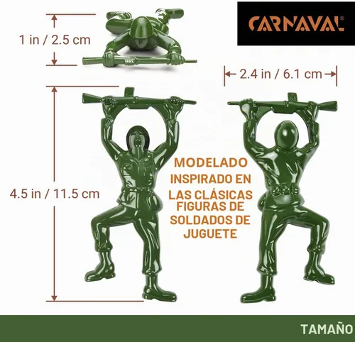 Vista 3 de Carnaval Abrebotellas Green Army Man - Divertido barman compatible, diseño de mini soldado de metal