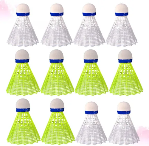 Vista 5 de Sosoport 12pcs Nylon Plastic Badminton Shuttlecocks Sports Supplies Exercise Accessories Badminton Birdies for Students