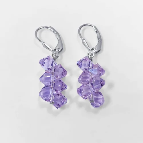 Vista 4 de Gem Avenue - Aretes de plata de ley hechos a mano con cristales de Swarovski