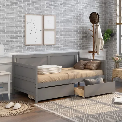 Vista 10 de SOFTSEA Sofá cama doble con cama nido Espresso