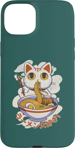 Vista 8 de Funda linda para iPhone 11 Chinese Lucky Cat Eating Ramen noodle lover anime Japón