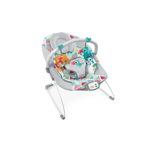 Vista 7 de Bright Starts Baby Bouncer Soothing Vibrations - Asiento para bebé, música, barra de juguete extraíble, 0-6 meses hasta 20 libras (Tucán Tango)