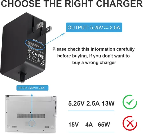 Vista 6 de Cargador Surface 3 13W 5.2V 2.5A Adaptador de Corriente CA Cargador de Cable de Reemplazo para Microsoft Surface 3, Modelo 1623 1624 1645 Tablet