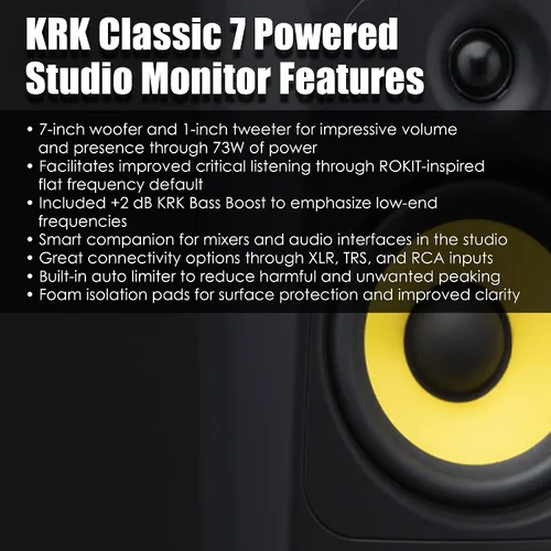 Vista 10 de KRK Monitor de estudio profesional bidireccional clásico de 7 vías