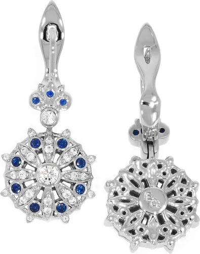 Vista 5 de ETHNIQ Felicia Collection - Aretes colgantes para mujer, diseño floral, chapados en oro amarillo de 22 quilates, adornados con circonita cúbica