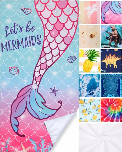 Vista 15 de LIVILAN Toalla de playa grande con diseño de gato gatito, microfibra suave, absorbente, de secado rápido, sin arena, ligera, multiuso para baño