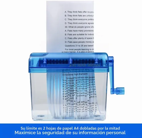 Vista 4 de JIKIOU Mini trituradora de mano Trituradora de papel portátil para oficina
