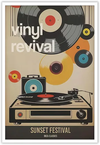 Vista 12 de Discos de vinilo vintage, arte de pared, póster de música retro japonesa Ukiyo-E asiática, impresiones de imágenes musicales estéticas, pintura