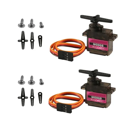 Vista 6 de 12 piezas MG90S Servo Micro 180° 9G Servomotor Geared Micro Servo Motor 9G Robot Inteligente Compatible con Raspberry Pi Project Car Helicopter
