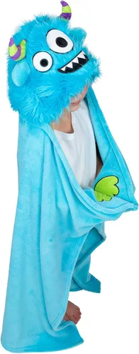 Vista 12 de Manta con capucha para llevar puesta Lazy One para niños, manta con capucha de animales (Oso)