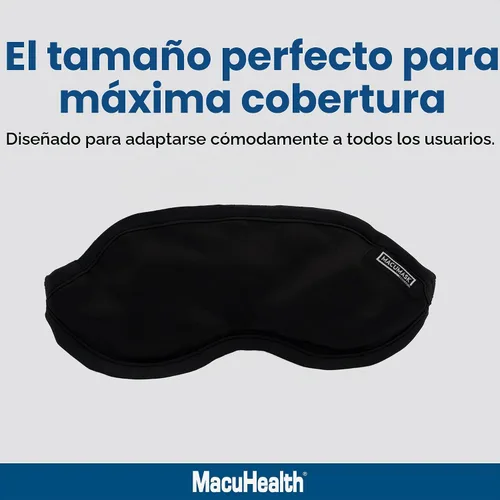 Vista 2 de MacuHealth MacuMask Essential - Compresa de calor húmedo para ojos secos, blefaritis, MGD y fatiga visual digital, correa ajustable, tecnología