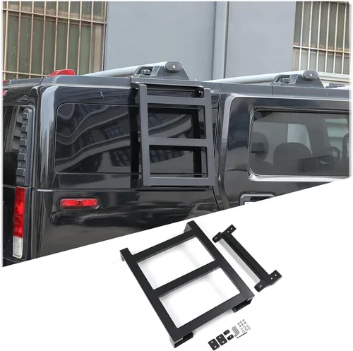 Vista 8 de Lcojicep Escalera de aluminio para escalar, portaequipajes, accesorios de decoración funcionales compatibles con Hummer H2 2003-2009