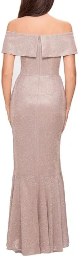 Vista 2 de Betsy & Adam womens Off-the-shoulder Glitter Gown