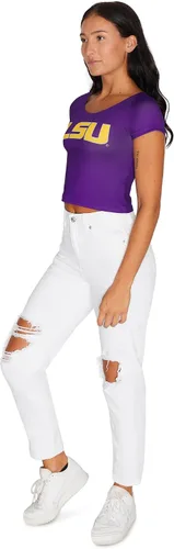 Vista 187 de Lojobands Camiseta corta ajustada para mujer, hecha en Estados Unidos, talla única