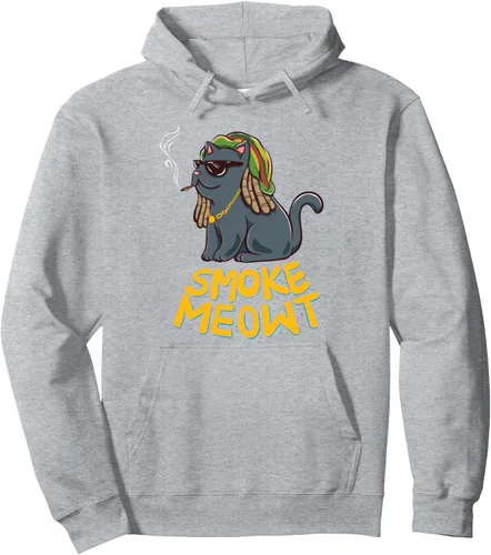 Vista 3 de Weed Smoking Cat Smoke Meowt THC CBD Marihuana Stoner Kitten Sudadera con capucha