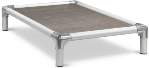 Vista 10 de Kuranda Cama elevada para mascotas a prueba de masticación, aluminio plateado, 30 x 20 pulgadas, Sunsure Textilene, abedul