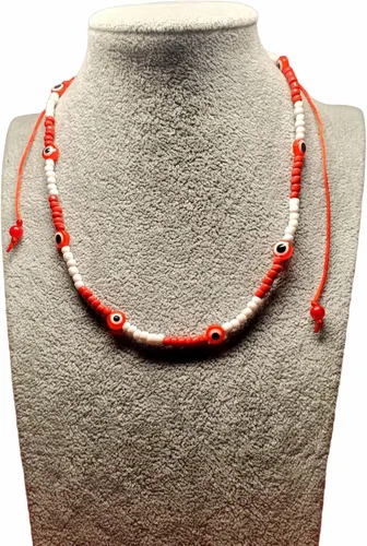 Vista 5 de Evil Eye Orisha Iyawo Babalawo Collar Santeria Collar Eleke Unisex