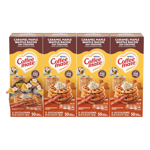 Vista 18 de Nestle Coffee mate Crema para café de sabor French Vanilla, crema líquida en envase individual, sin lácteos, sin refrigeración, 0.375 fl oz