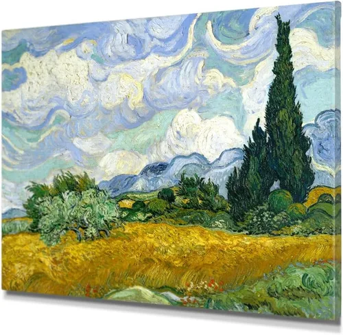 Vista 25 de IPIC - Campo de trigo con cuervos, reproducción artística de Vincent Van Gogh. Lienzo de giclée para decoración del hogar 10#F (20 x 16)