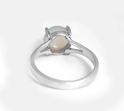 Vista 3 de Anillo de mujer de ópalo etíope de fuego natural de 1.40 quilates en plata de ley 925, Plata de ley Piedra preciosa ópalo etíope Plata de ley, Ópalo