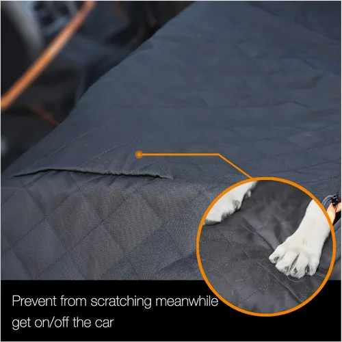 Vista 6 de Funda de asiento de perro para camiones con ventana de malla, hamaca 100% impermeable para asiento trasero de camión, lavable a máquina, funda
