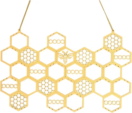 Vista 2 de Pilipane Soporte colgante para aretes, organizador de pendientes de panal de abeja, soporte de pared, exhibición, organizador de joyas colgante