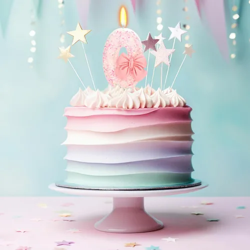 Vista 4 de Vela de cumpleaños para pastel, vela 0 - purpurina rosa con lazo, vela de feliz cumpleaños de 2.76 pulgadas, adorno superior de pastel para fiestas