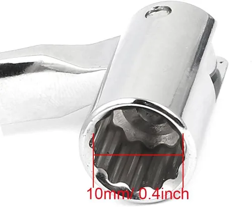 Vista 2 de Llave combinada de cabeza giratoria flexible, llave métrica de trinquete con mango flexible, herramienta de reparación de automóviles, 0.394 in/0.4