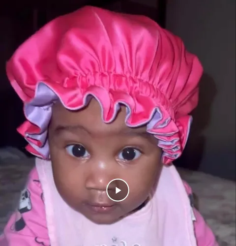 Vista 4 de AKISS - Exquisita gorra para dormir reversible con forro de satén para bebés, recién nacidos, niños grandes y pequeños y mamásmujeres