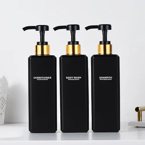 Vista 11 de Dispensador de champú y acondicionador, botellas de ducha recargables de 16 Gris