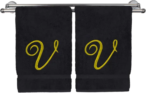 Vista 90 de Toalla de mano con monograma, regalo personalizado, 16 x 30 pulgadas, extra absorbente, 100% algodón turco, acabado de rizo suave, para baño, cocina