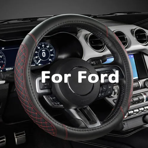 Vista 12 de West Llama Funda para volante de automóvil para Ford F-150, F-250, F-350, Expedition (Negro, tamaño grande)