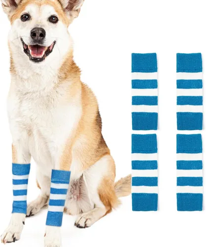 Vista 32 de ROZKITCH Protector de codo para perro, 2 patas delanteras y 2 patas traseras para rodilla, envoltura para codo de mascota, protector para calentar