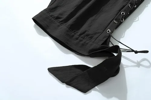 Vista 6 de Pantalones cortos de pirata para hombre, pantalones de disfraz renacentista, pantalones retro medievales, pantalones cortos vikingos