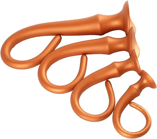 Vista 4 de Plug Anal Consolador Súper Largo de Silicona Líquida Flexible Plug Anal para Hombres y Mujeres