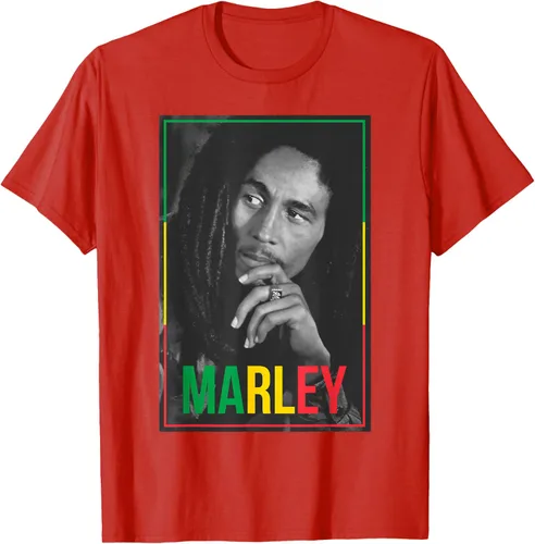 Vista 76 de Camiseta blanca oficial de Bob Marley Photo S Negro