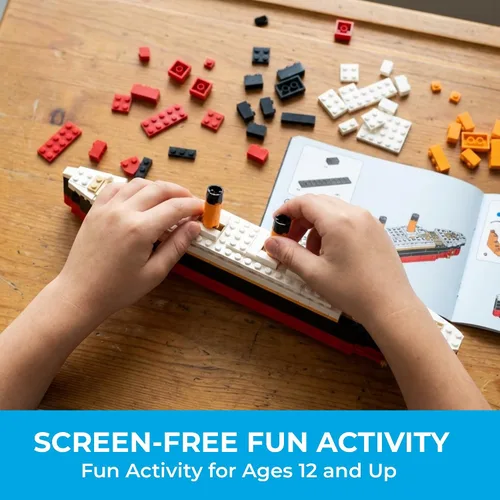 Vista 4 de Brick Loot Titanic - Juego de construcción para adultos y niños a partir de 6 años, kit compatible con modelo de mini barco de ladrillo