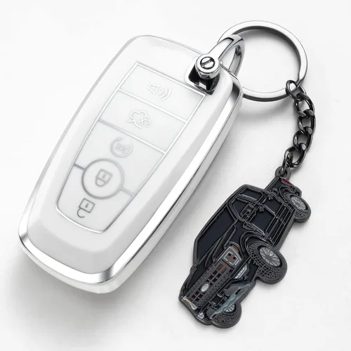 Vista 3 de Llavero F150 para Accesorios Ford F150 2023 Llavero F-150 con Funda 2022 Llavero de Camión Juguete de Metal Accesorios en Anillo de Llave Negro