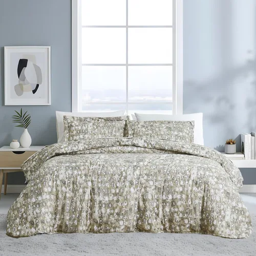 Vista 43 de Southshore Fine Linens - Juego de fundas para edredón de gran tamaño, 3 piezas 22 - Boho Paisley Azul Ceniza