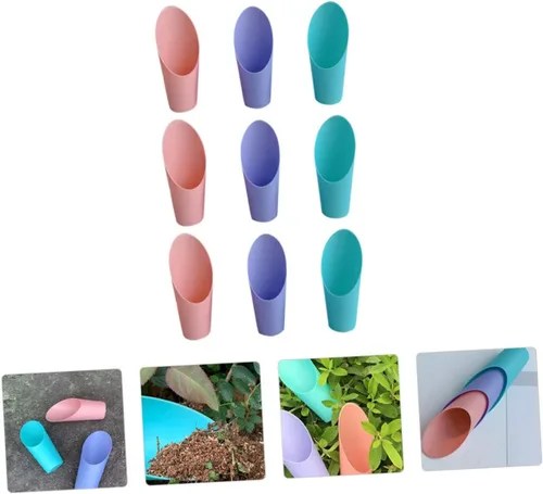 Vista 9 de Happyyami 9 Uds suculenta taza pala cubo colorido pequeño jardinería cucharas jardín cucharada herramienta planta cubo pala niños jardín