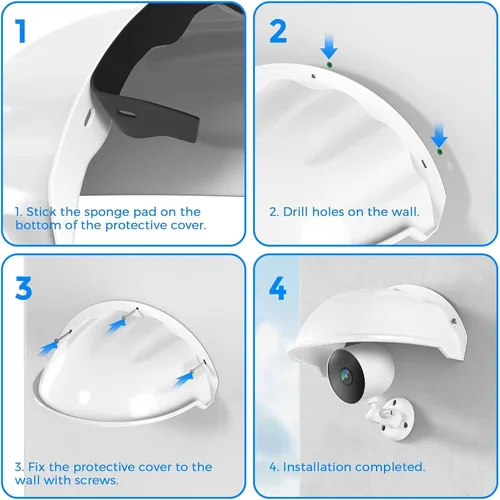 Vista 5 de Cubierta universal para cámara de seguridad, protección contra el sol y la lluvia, techo protector resistente a la intemperie para cámaras domo/bala