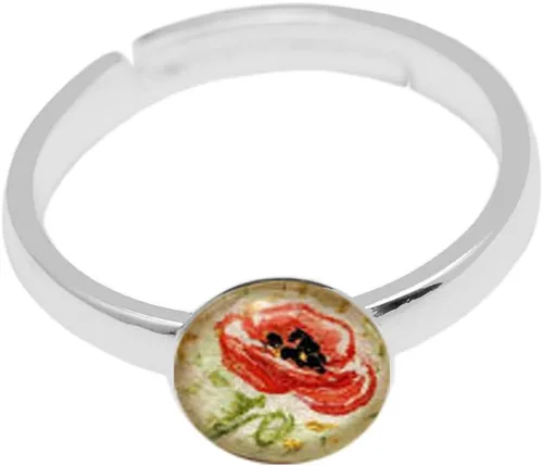Vista 4 de Anillo ajustable de plata de ley 925 con almohadilla redonda de 6/8/0.472 in para anillos de perlas, fabricación de anillos hechos a mano