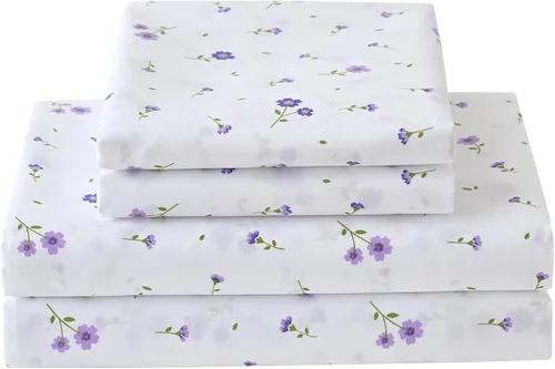 Vista 63 de Softan Juego de sábanas tamaño matrimonial con estampado geométrico de rombos y leopardo, sábanas bajeras de microfibra con bolsillo profundo de 15