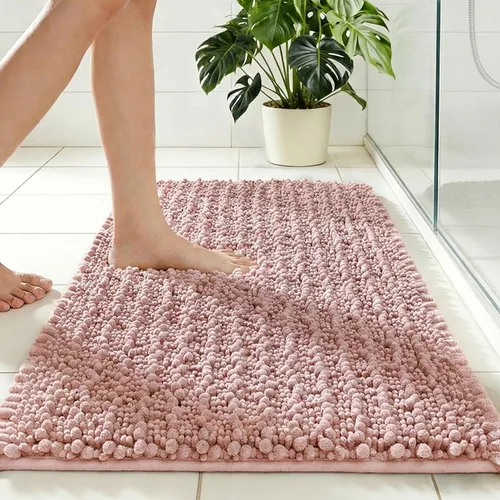 Vista 31 de Disolla Alfombra de baño pequeña, antideslizante, lavable, color beige, 17 x 24 pulgadas, súper absorbente, suave, alfombra de baño de felpilla