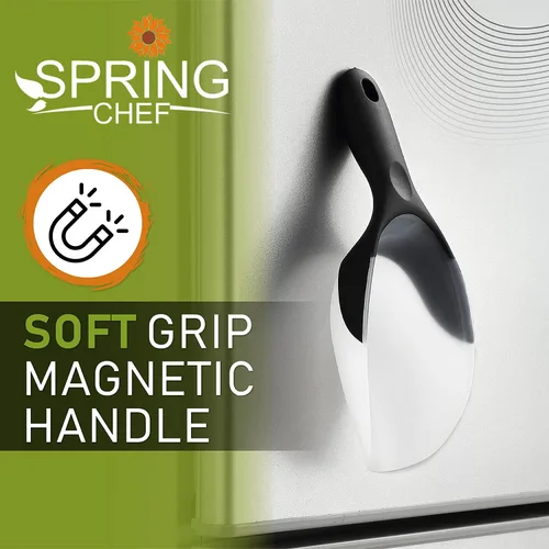Vista 5 de Spring Chef Cuchara de hielo magnética para congelador, cuchara de palomitas de maíz de plástico flexible sin BPA con mango de agarre suave, cuchara